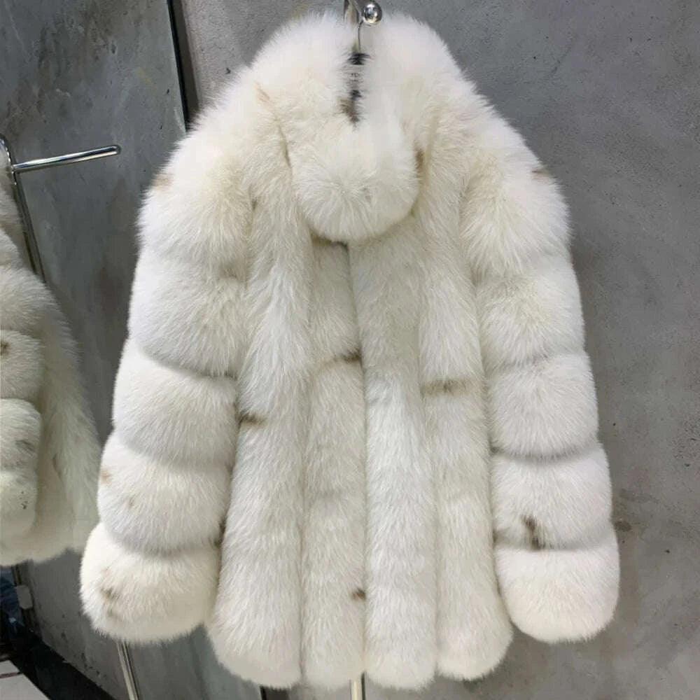 Luna Women's Fox Fur Coat | Thick Warm Design 15