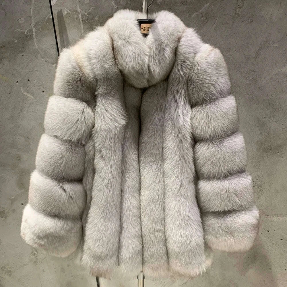 Luna Women's Fox Fur Coat | Thick Warm Design 16