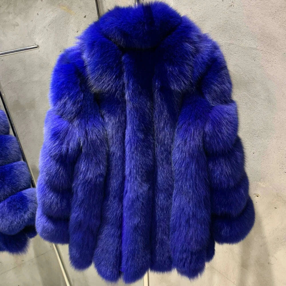 Luna Women's Fox Fur Coat | Thick Warm Design 2