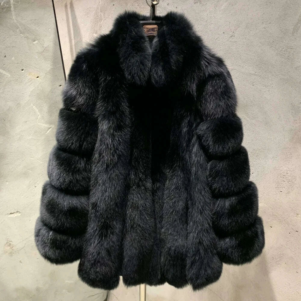 Luna Women's Fox Fur Coat | Thick Warm Design 7