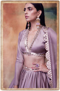 Luna Women's Lehenga Choli | Luxurious Light Mouse Satin, Elegant Design 0