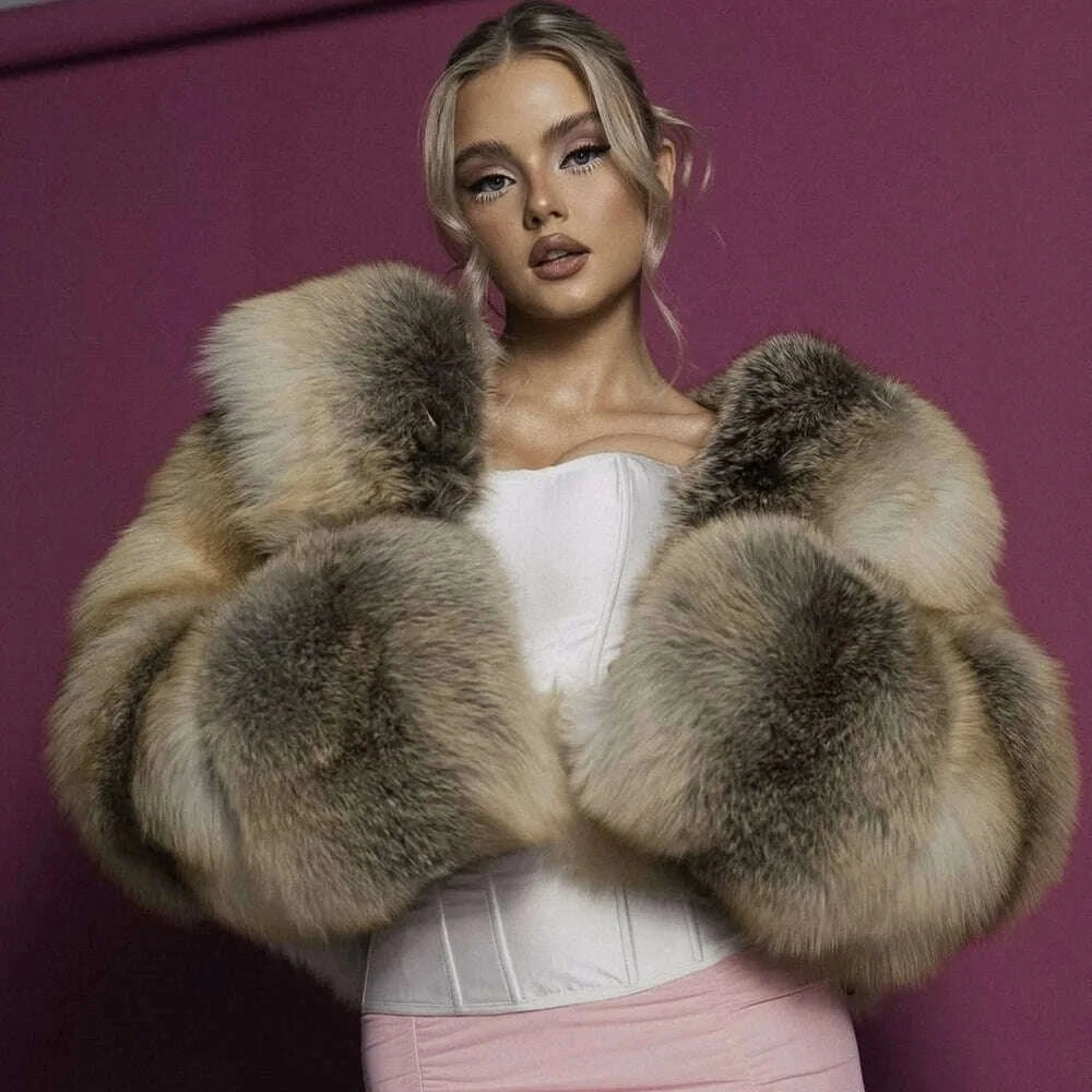 Luxe Women's Crop Top Coat | 100% Natural Fox Fur 1