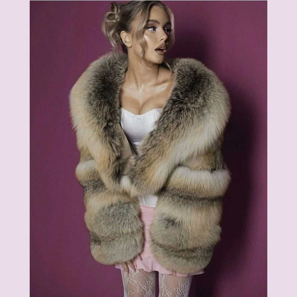 Luxe Women's Crop Top Coat | 100% Natural Fox Fur 4