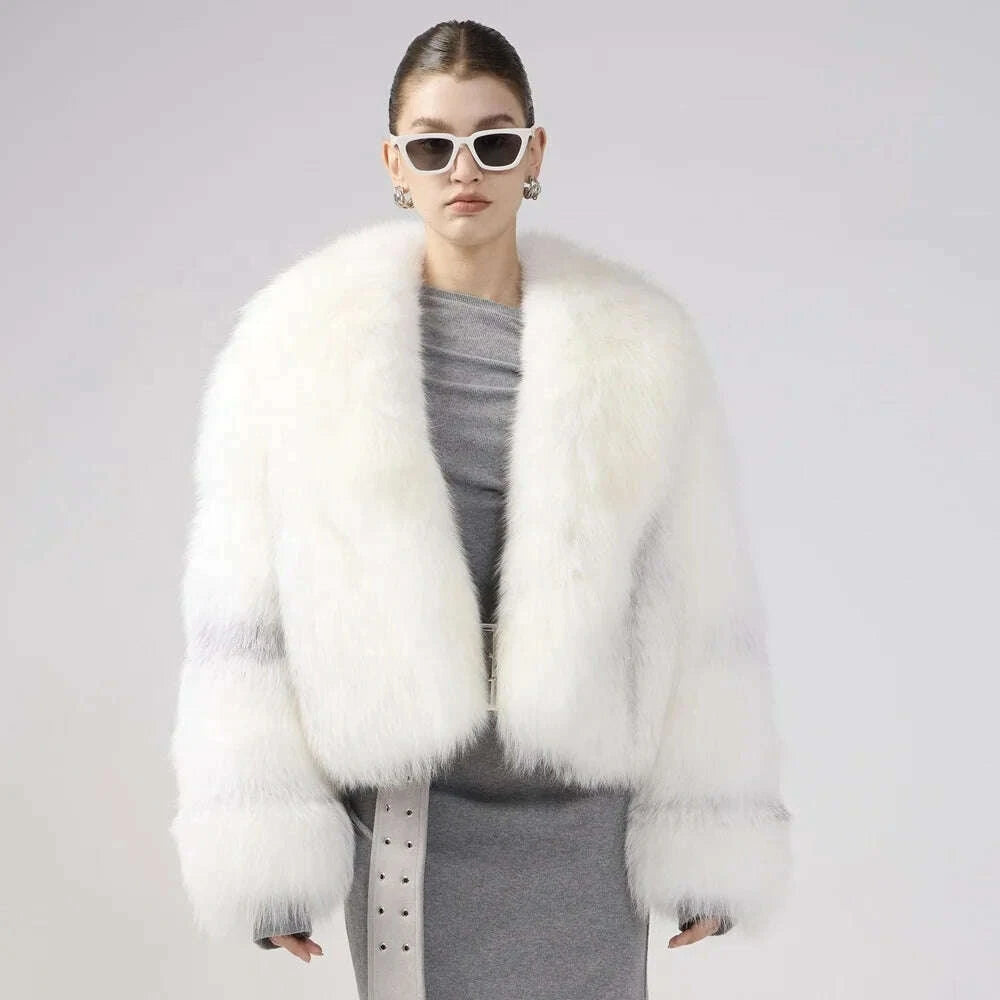 Luxe Women's Crop Top Coat | 100% Natural Fox Fur 5