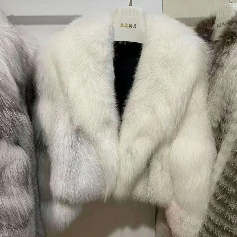 Luxe Women's Crop Top Coat | 100% Natural Fox Fur 7