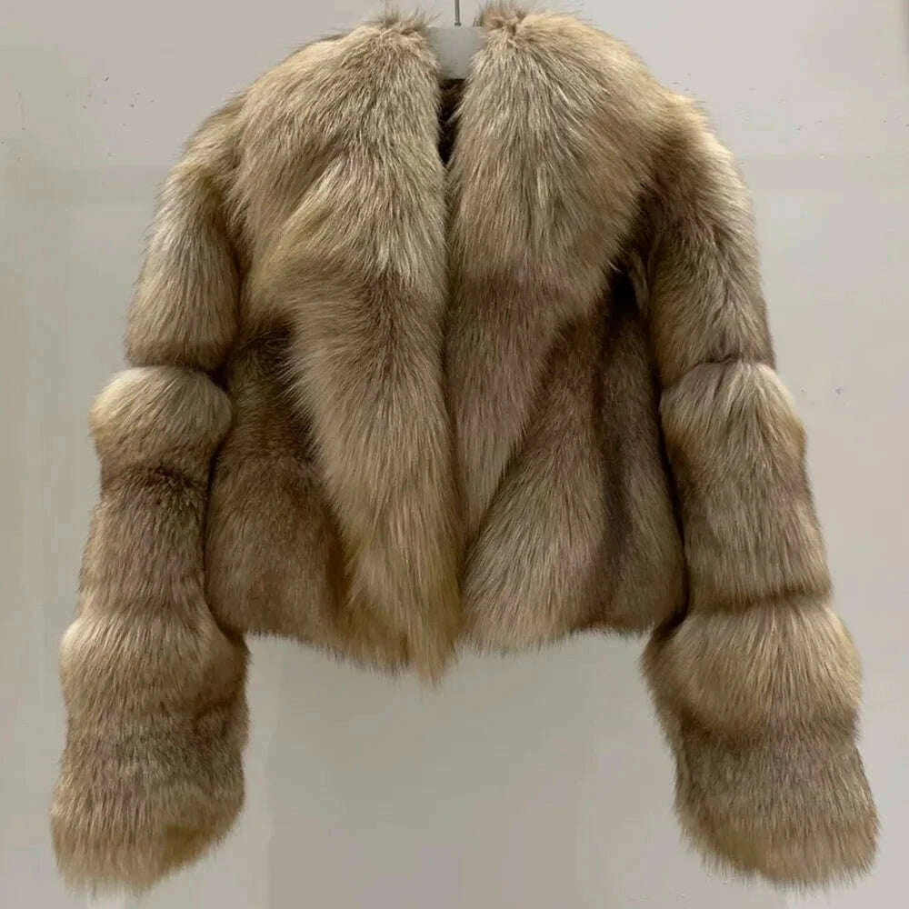 Luxe Women's Crop Top Coat | 100% Natural Fox Fur 9