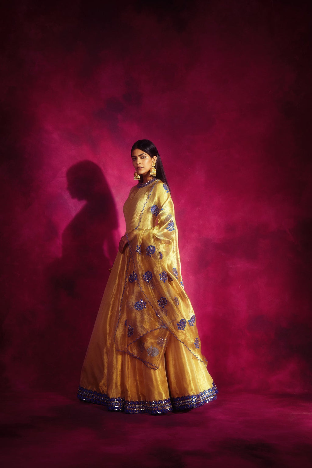 Maya Women's Anarkali Set | Hand Embroidered Mughal Boota 2