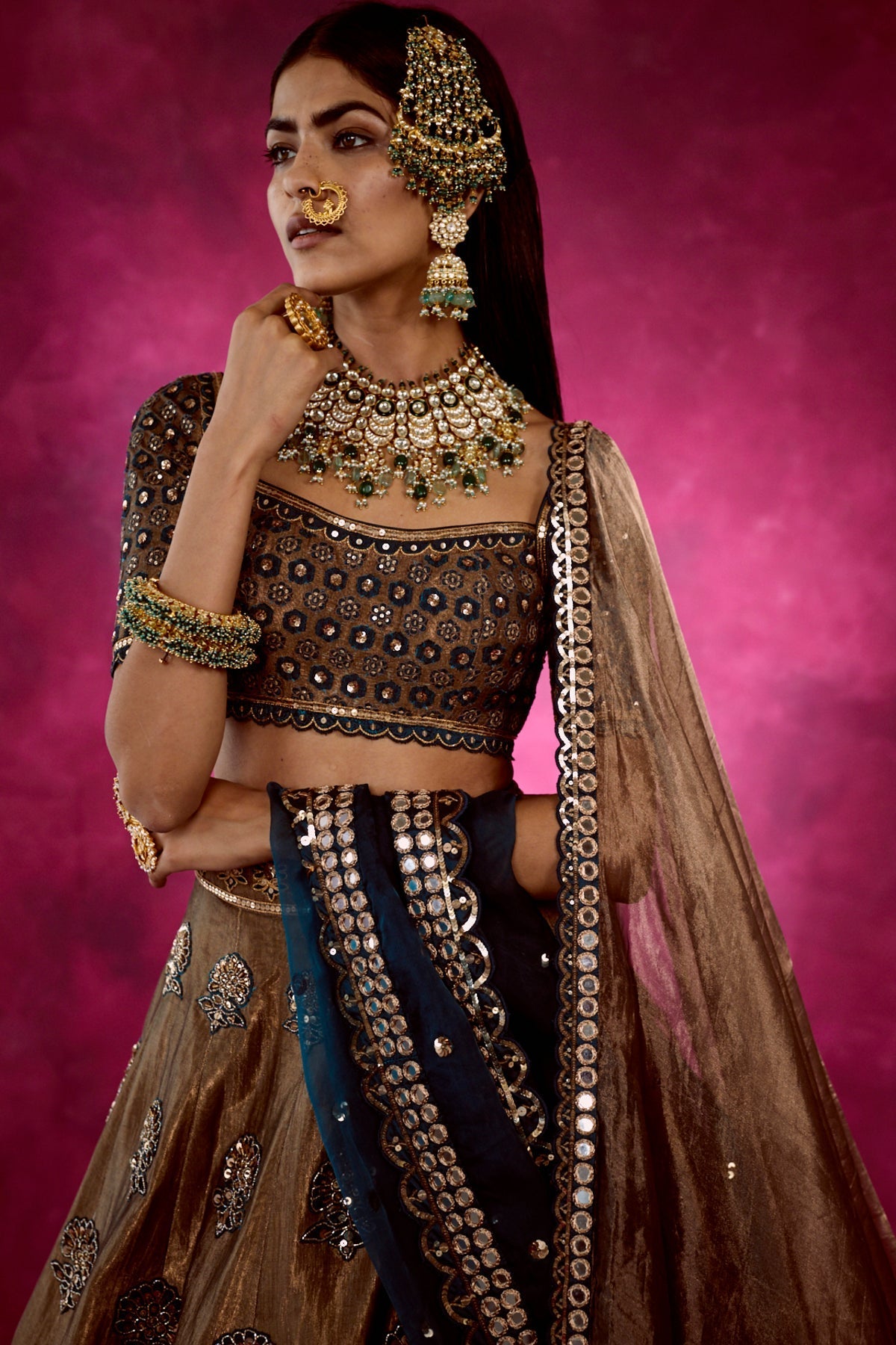 Maya Women's Lehenga Choli | Hand Embroidered Silk, Festive Wedding Wear 0