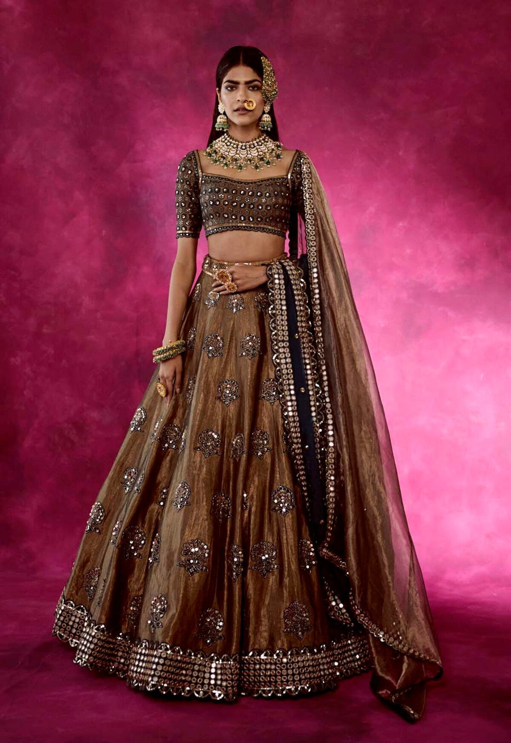 Maya Women's Lehenga Choli | Hand Embroidered Silk, Festive Wedding Wear 3