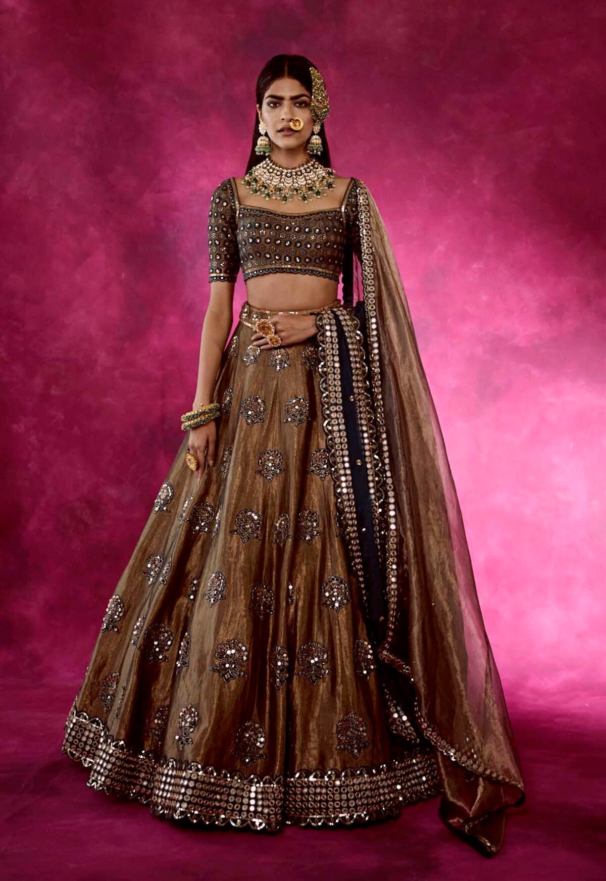 Maya Women's Lehenga Choli | Hand Embroidered Silk, Festive Wedding Wear 3