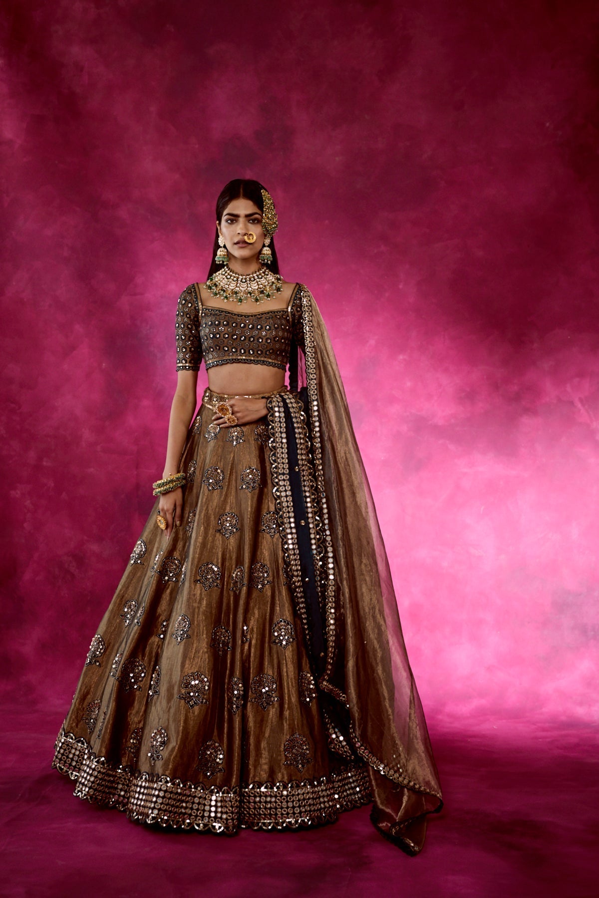Maya Women's Lehenga Choli | Hand Embroidered Silk, Festive Wedding Wear 4