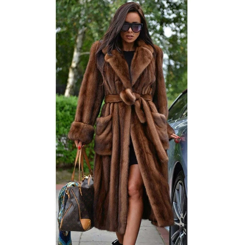 Mila Women's Long Mink Fur Coat | High-Quality Genuine Outerwear 1