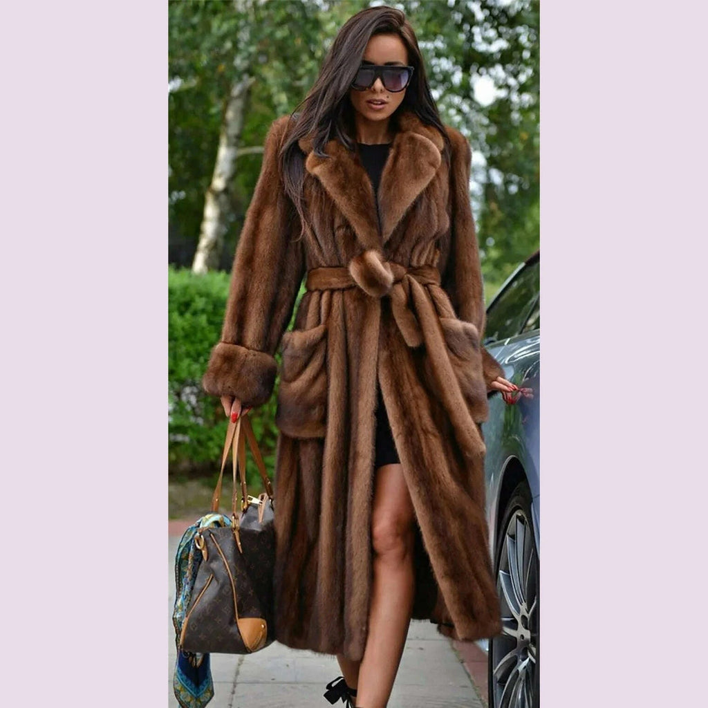 Mila Women's Long Mink Fur Coat | High-Quality Genuine Outerwear 5