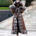 Mila Women's Mink Fur Coat | Genuine Mink with Hood 0