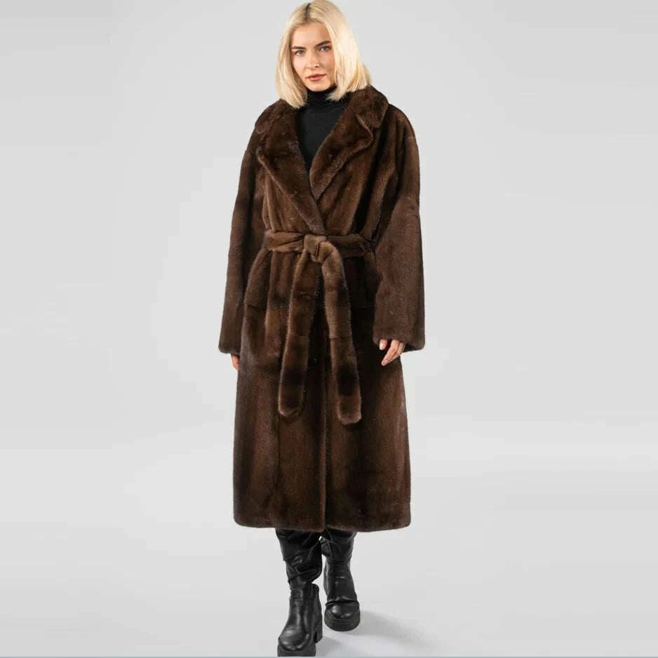 Mina Women's Fur Coat | Real Mink, Winter Warmth 0