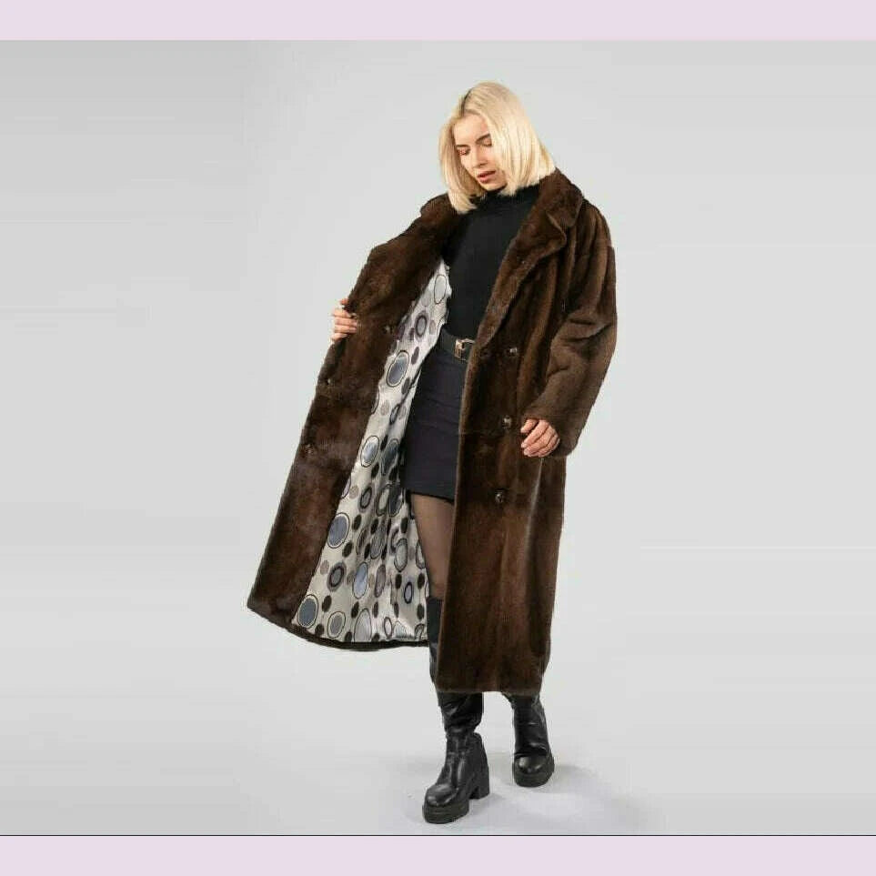 Mina Women's Fur Coat | Real Mink, Winter Warmth 3