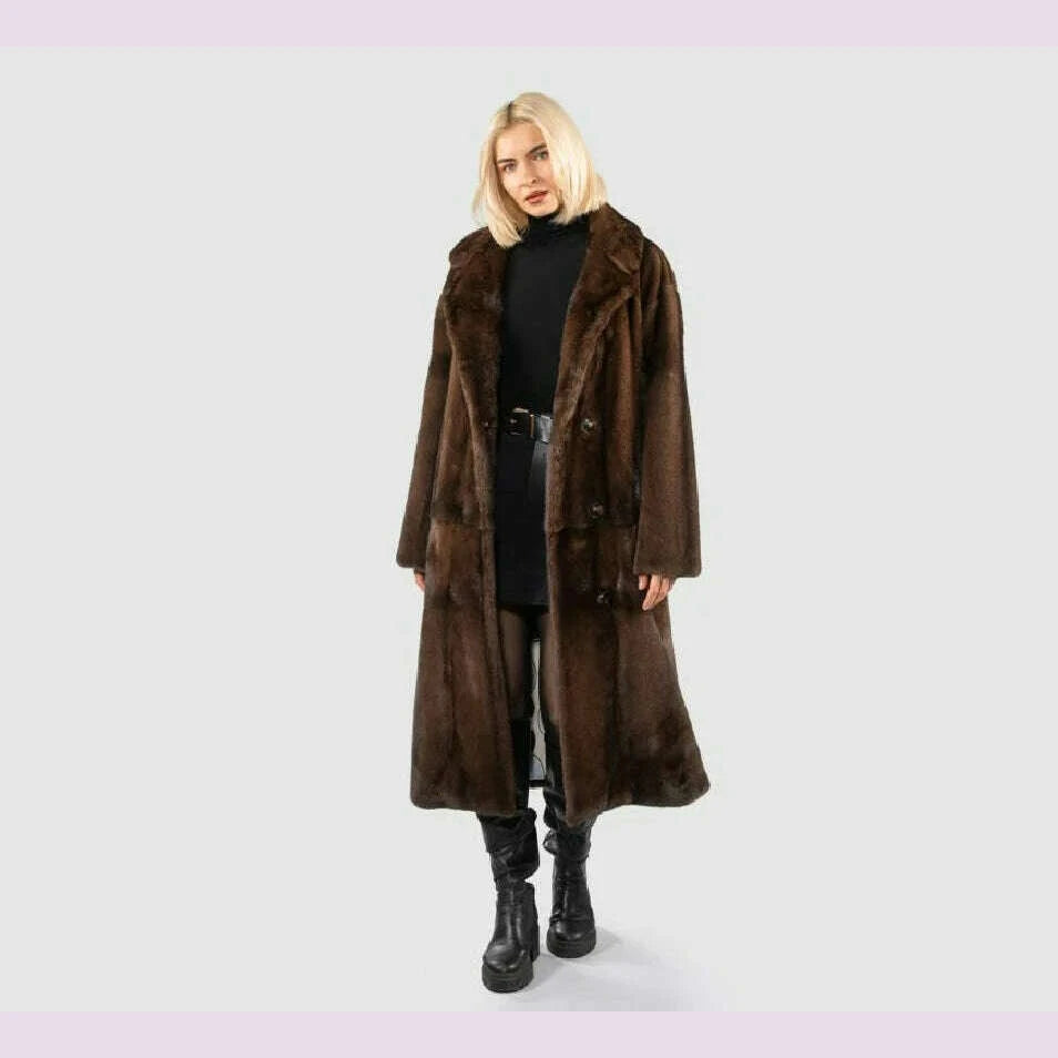 Mina Women's Fur Coat | Real Mink, Winter Warmth 5
