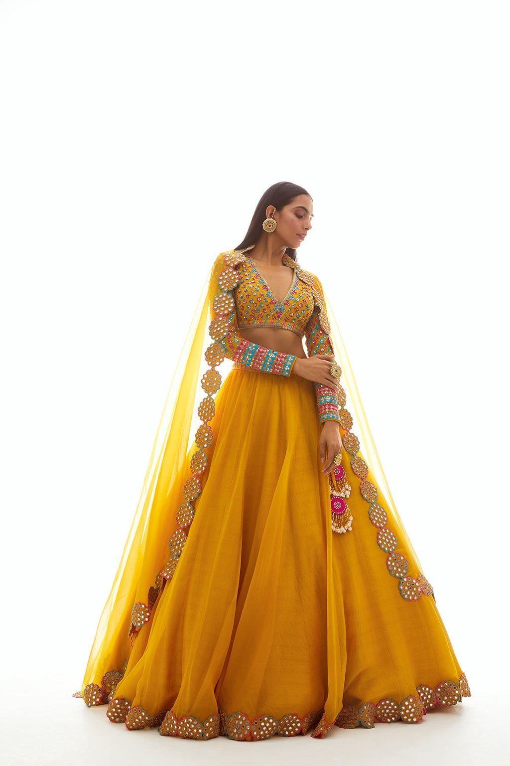 Mira Women's Applique Blouse | Hand Embroidery with Mirror Work, Elegant Design 0