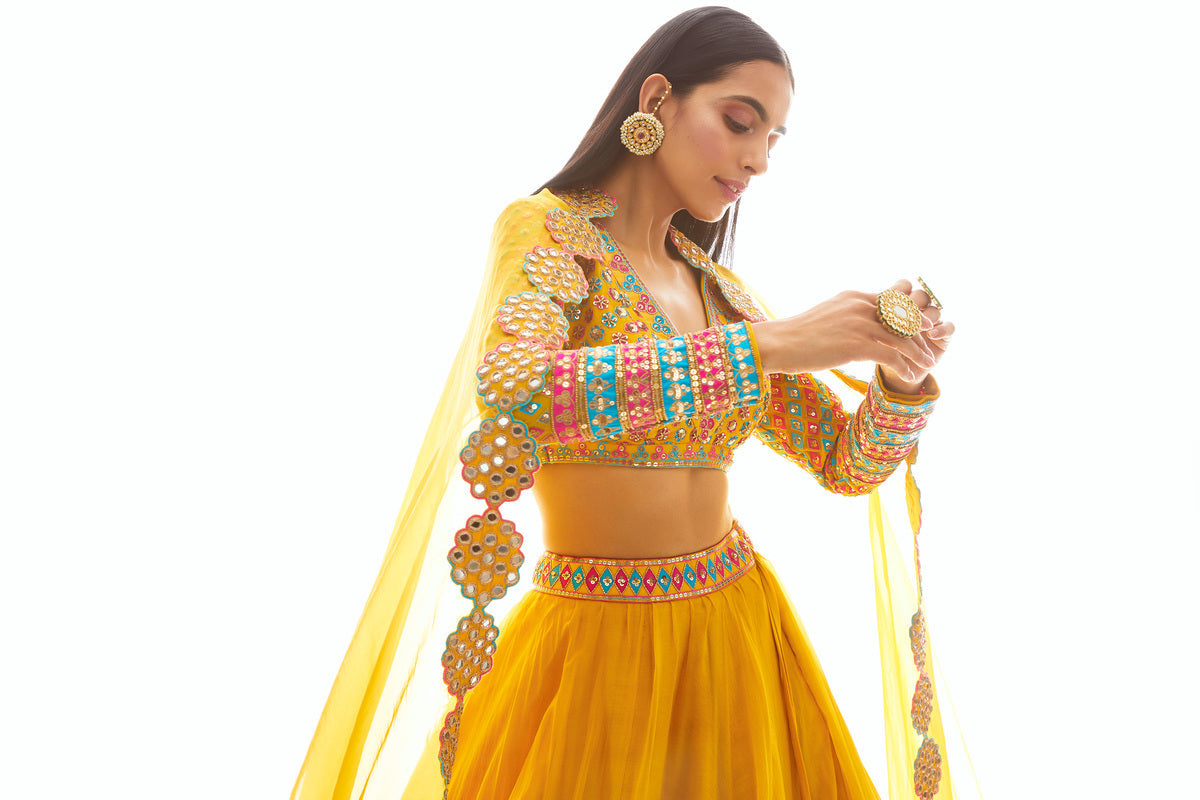 Mira Women's Applique Blouse | Hand Embroidery with Mirror Work, Elegant Design 1