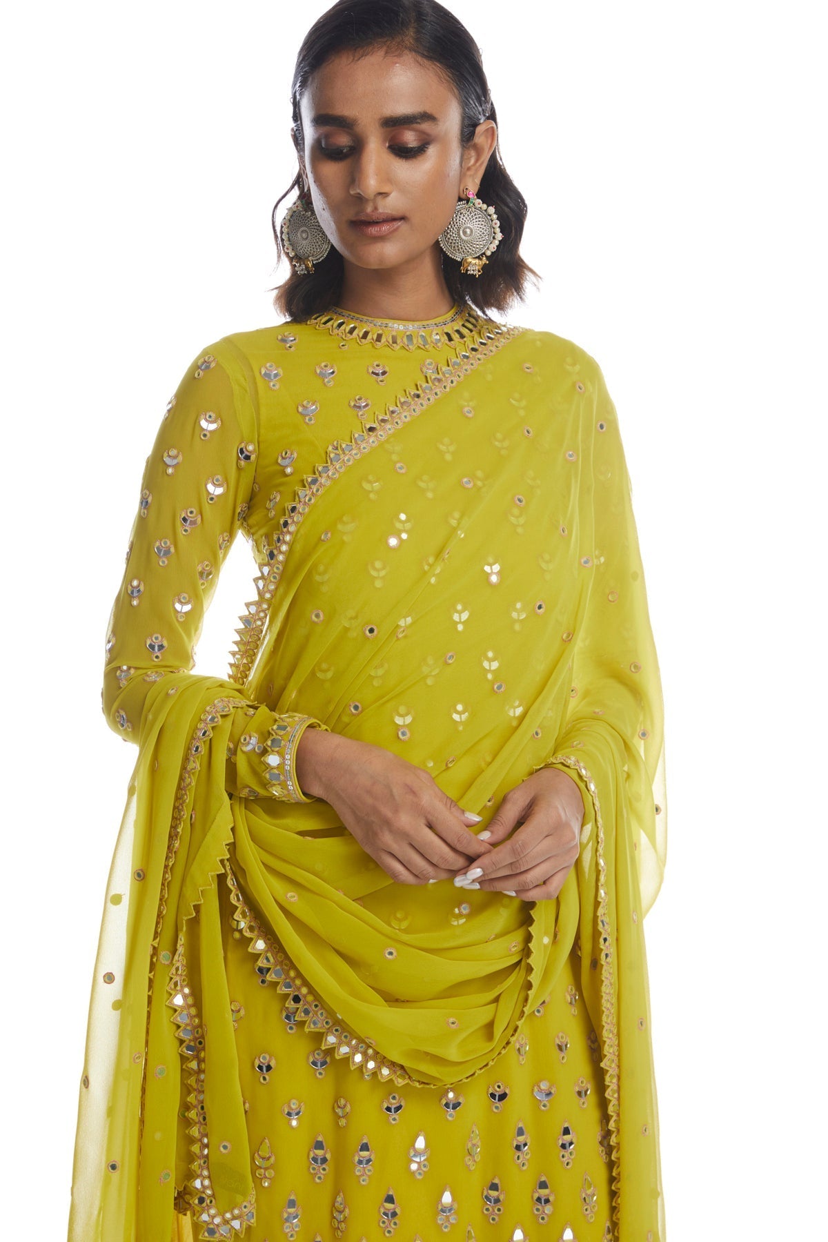 Mira Women's Kurta Set | Intricate Embroidery, Moss Green 0