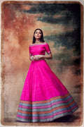 Mira Women's Lehenga Choli | Multi-Color Stripes, Off Shoulder Design 0