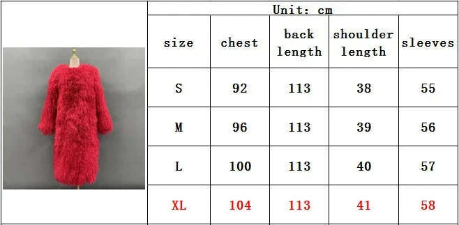 Mira Women's Long Fur Coat | Elegant Mongolia Sheep Fur 6