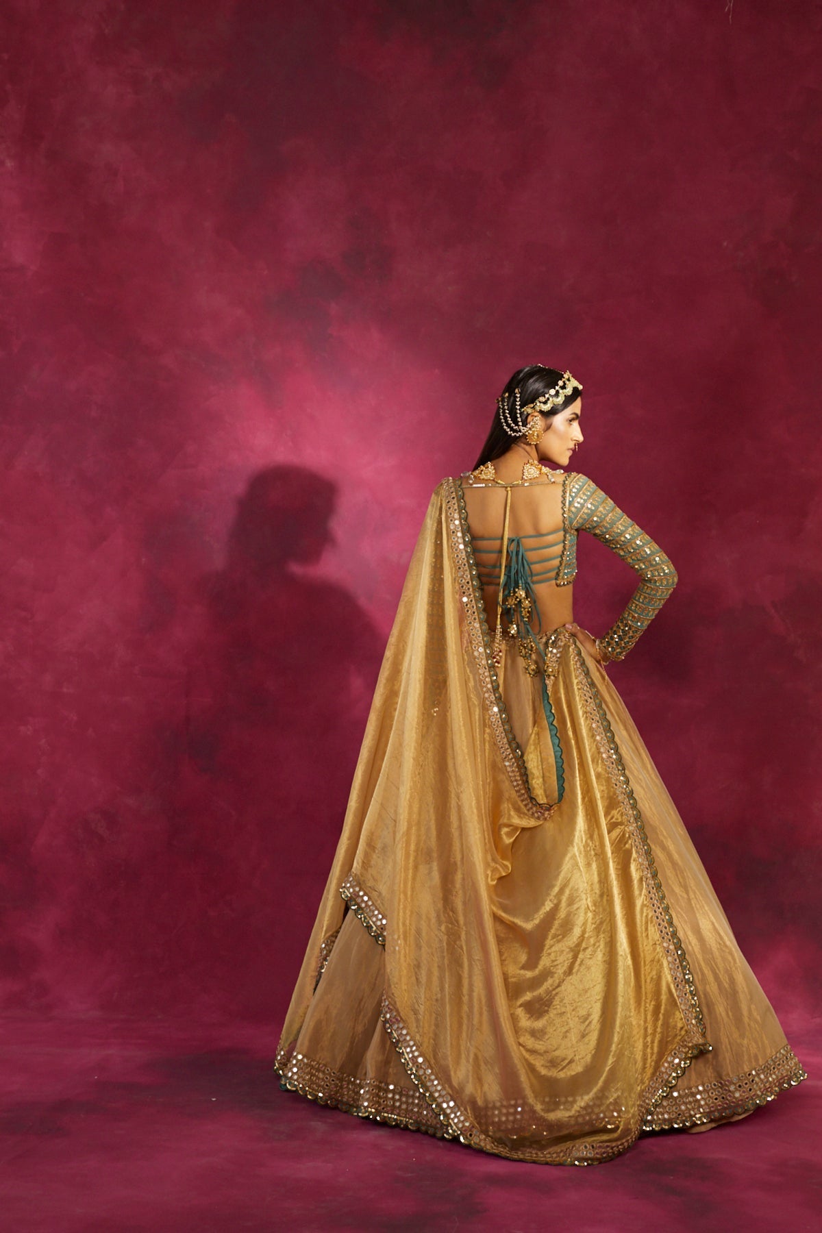Mira Women's Wedding Lehenga Set | Hand Embroidered Blouse with Sequins 1