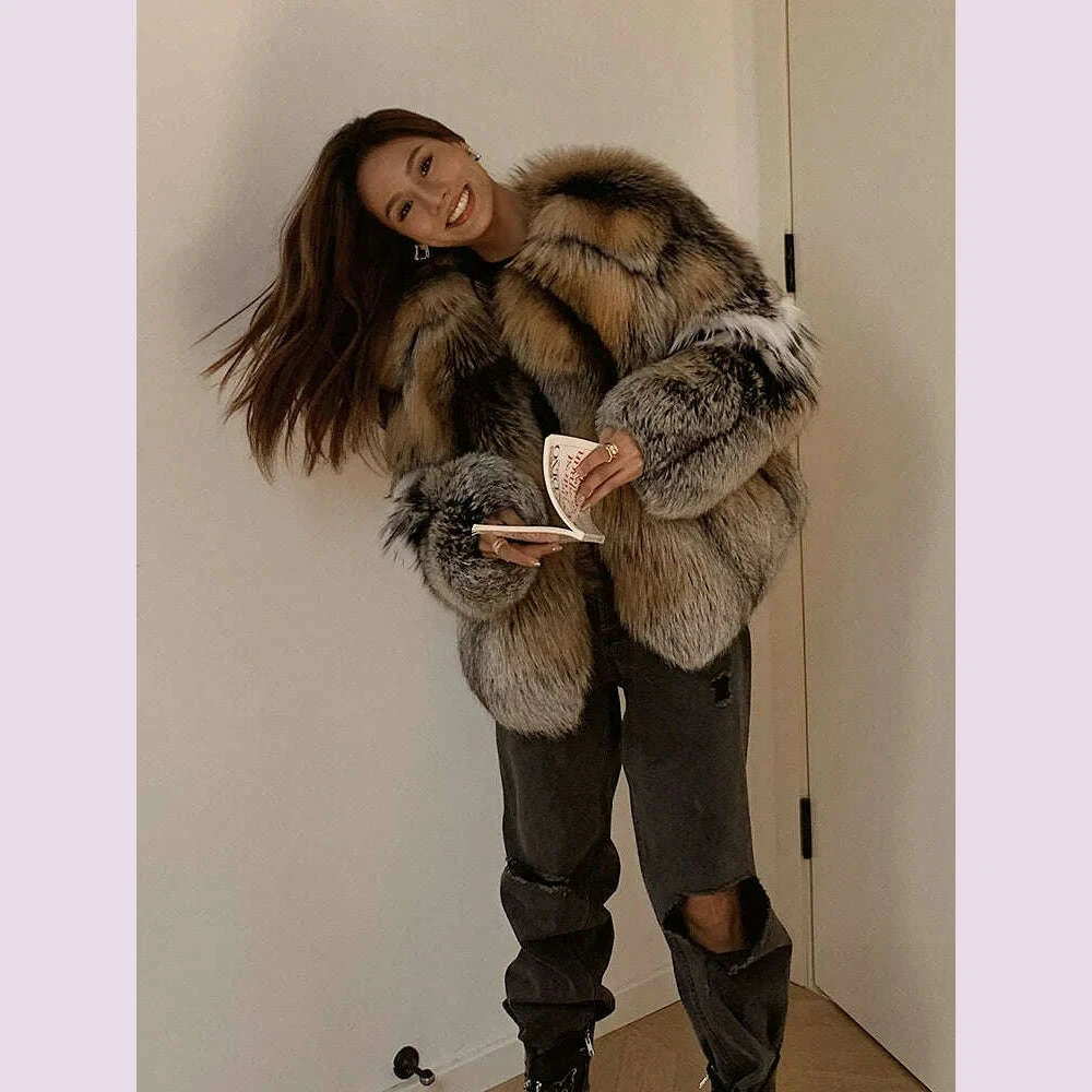 Mira Women's Winter Coat | Genuine Fox Fur, Luxury Outerwear 1