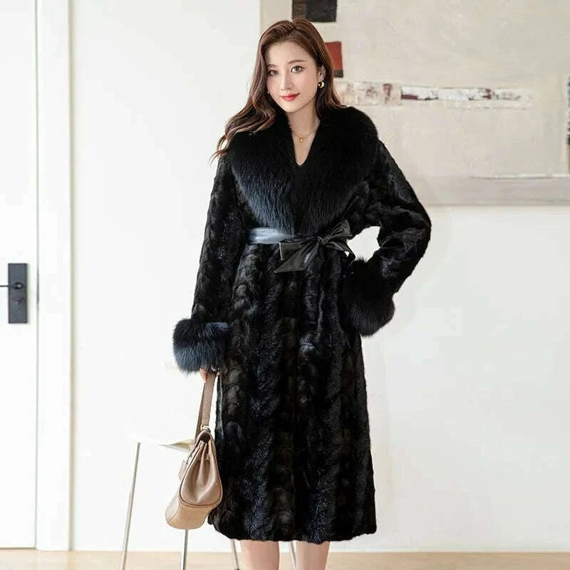 Mira Women's Winter Coat | Mink Fur, Thickened Oversized Design 0
