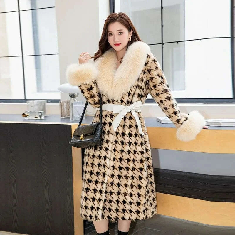 Mira Women's Winter Coat | Mink Fur, Thickened Oversized Design 3