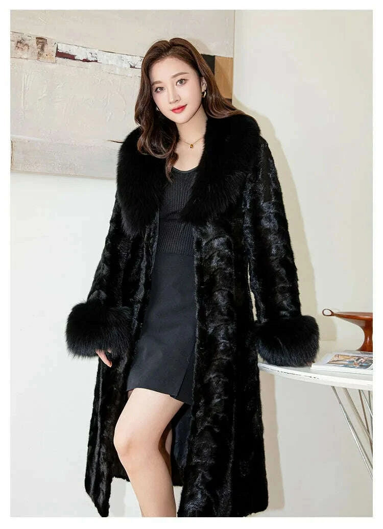 Mira Women's Winter Coat | Mink Fur, Thickened Oversized Design 5