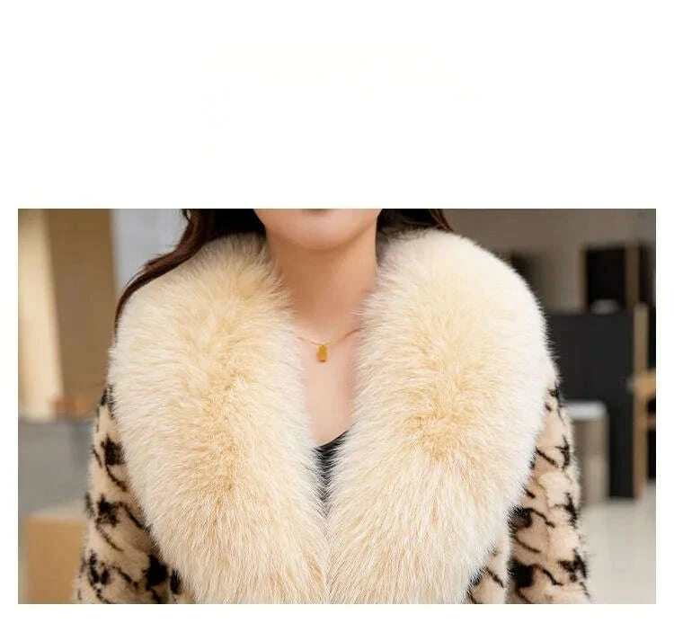 Mira Women's Winter Coat | Mink Fur, Thickened Oversized Design 6