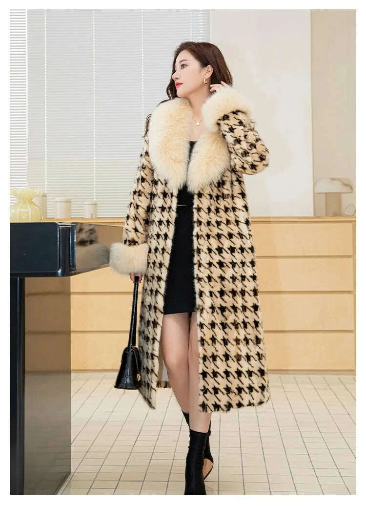 Mira Women's Winter Coat | Mink Fur, Thickened Oversized Design 7
