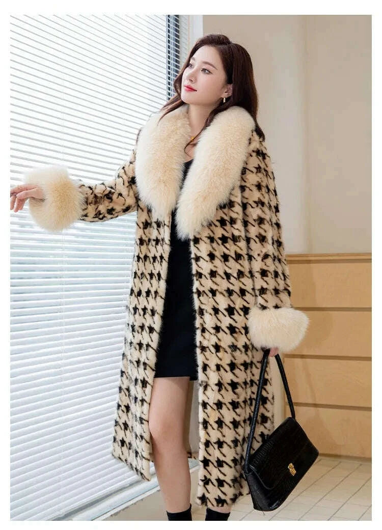 Mira Women's Winter Coat | Mink Fur, Thickened Oversized Design 8