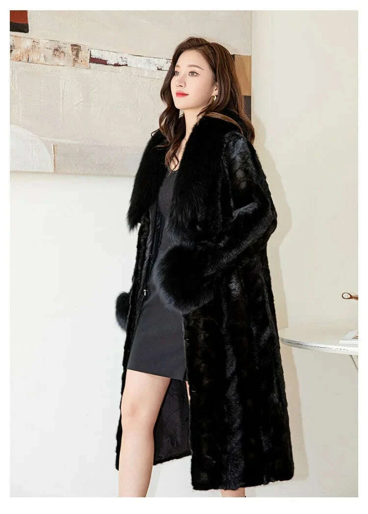 Mira Women's Winter Coat | Mink Fur, Thickened Oversized Design 9