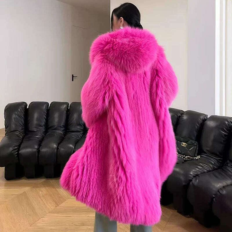 Nina Women's Hooded Coat | 100% Fox Fur, Winter Warmth 1