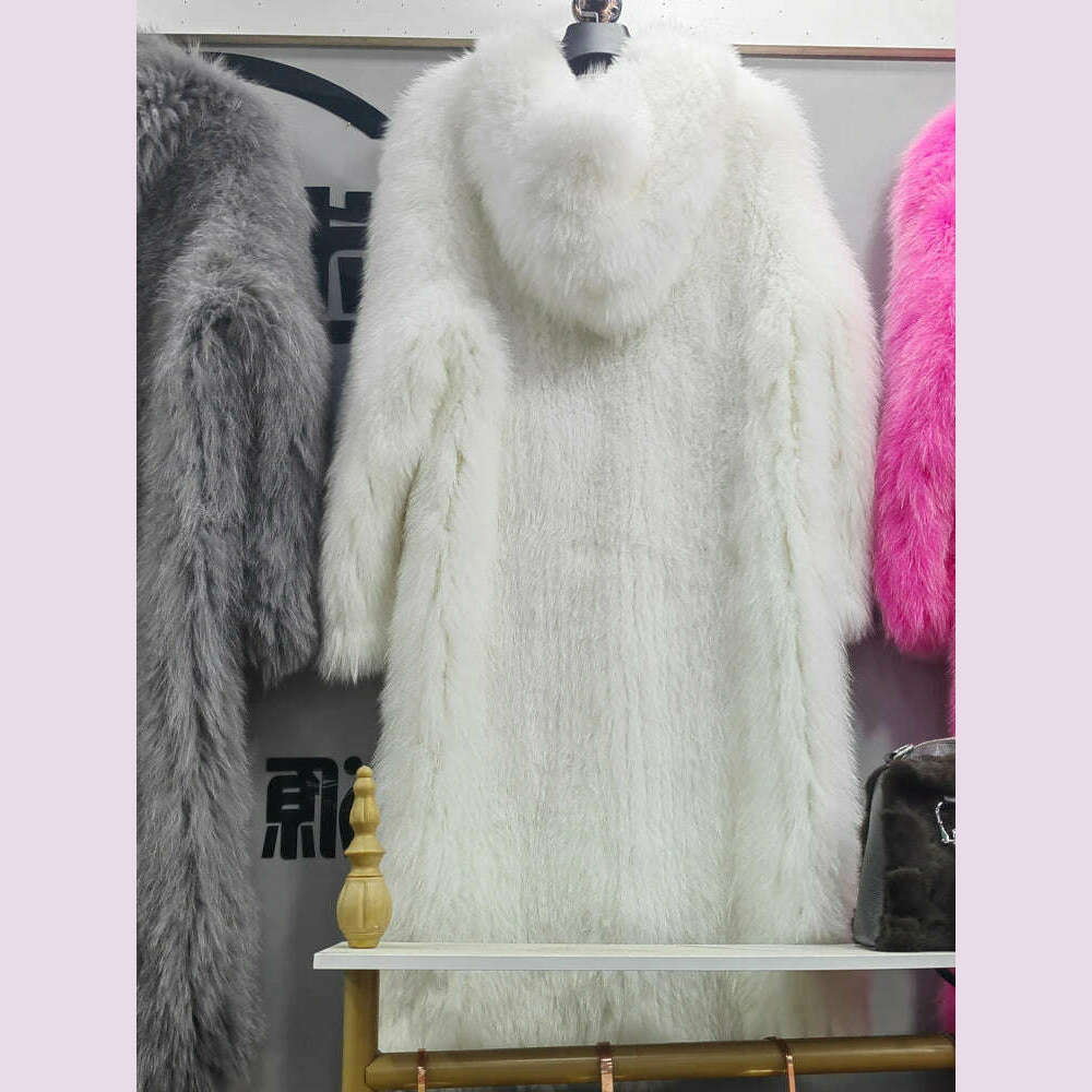 Nina Women's Hooded Coat | 100% Fox Fur, Winter Warmth 10