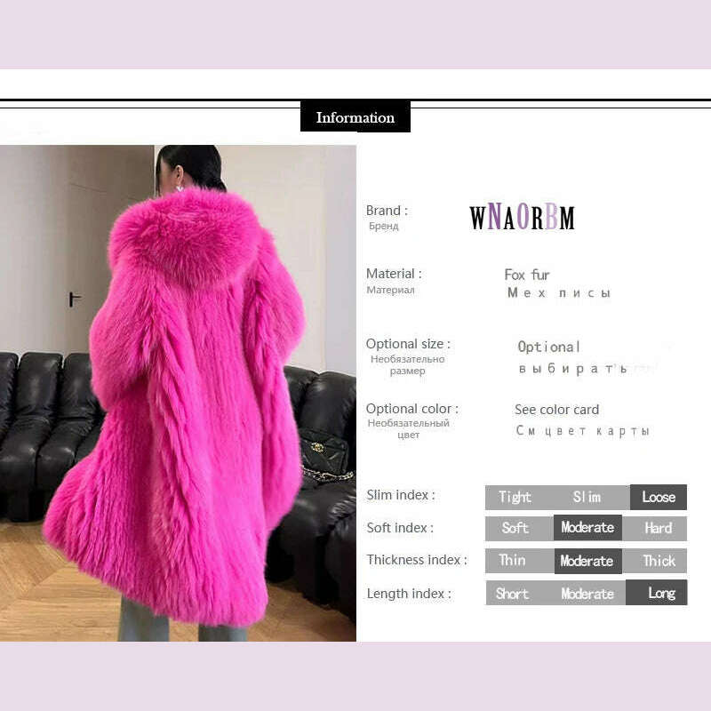 Nina Women's Hooded Coat | 100% Fox Fur, Winter Warmth 4