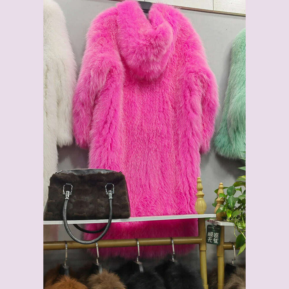 Nina Women's Hooded Coat | 100% Fox Fur, Winter Warmth 6