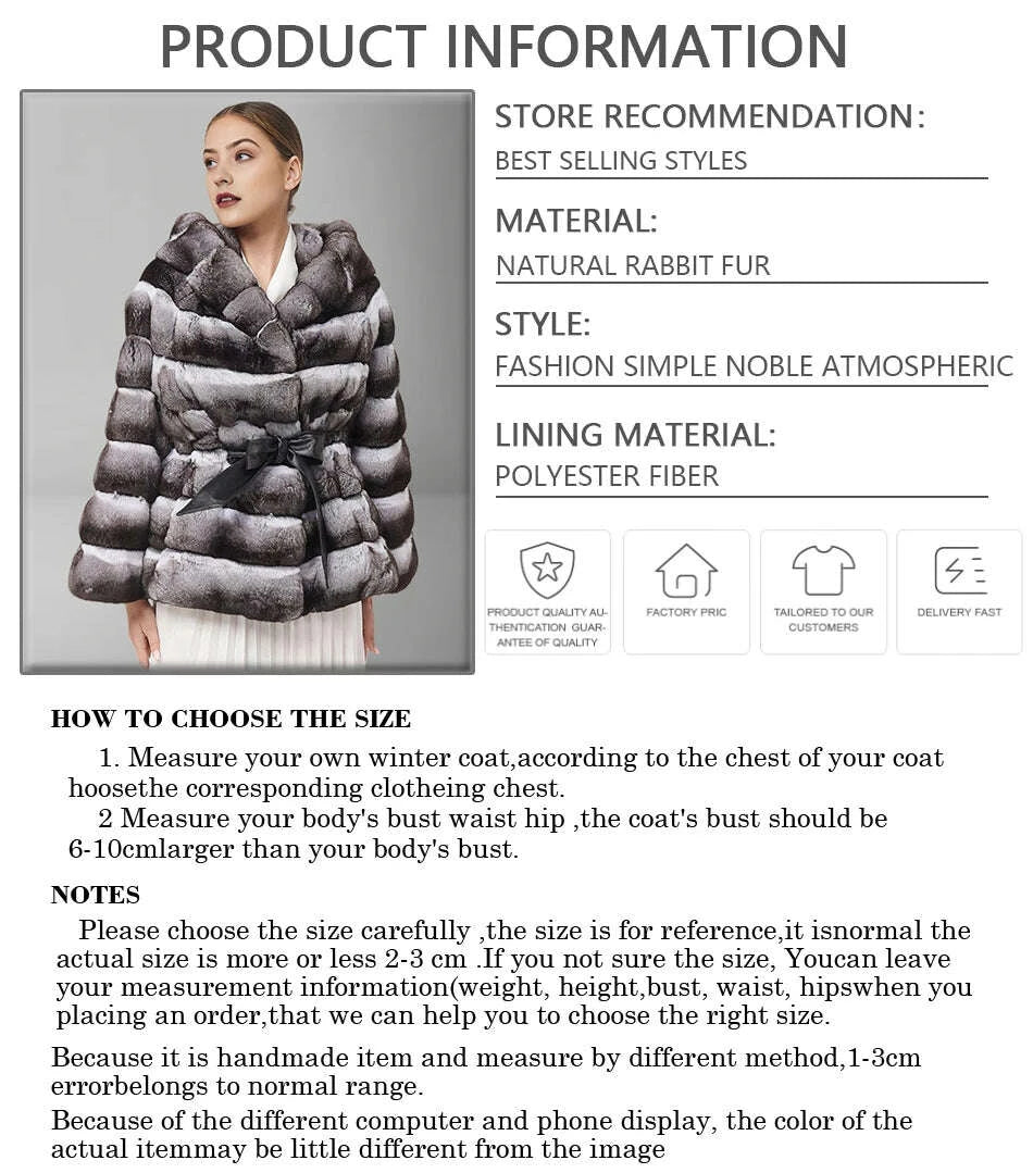 Nina Women's Winter Jacket | Genuine Rabbit Fur with Hood 5