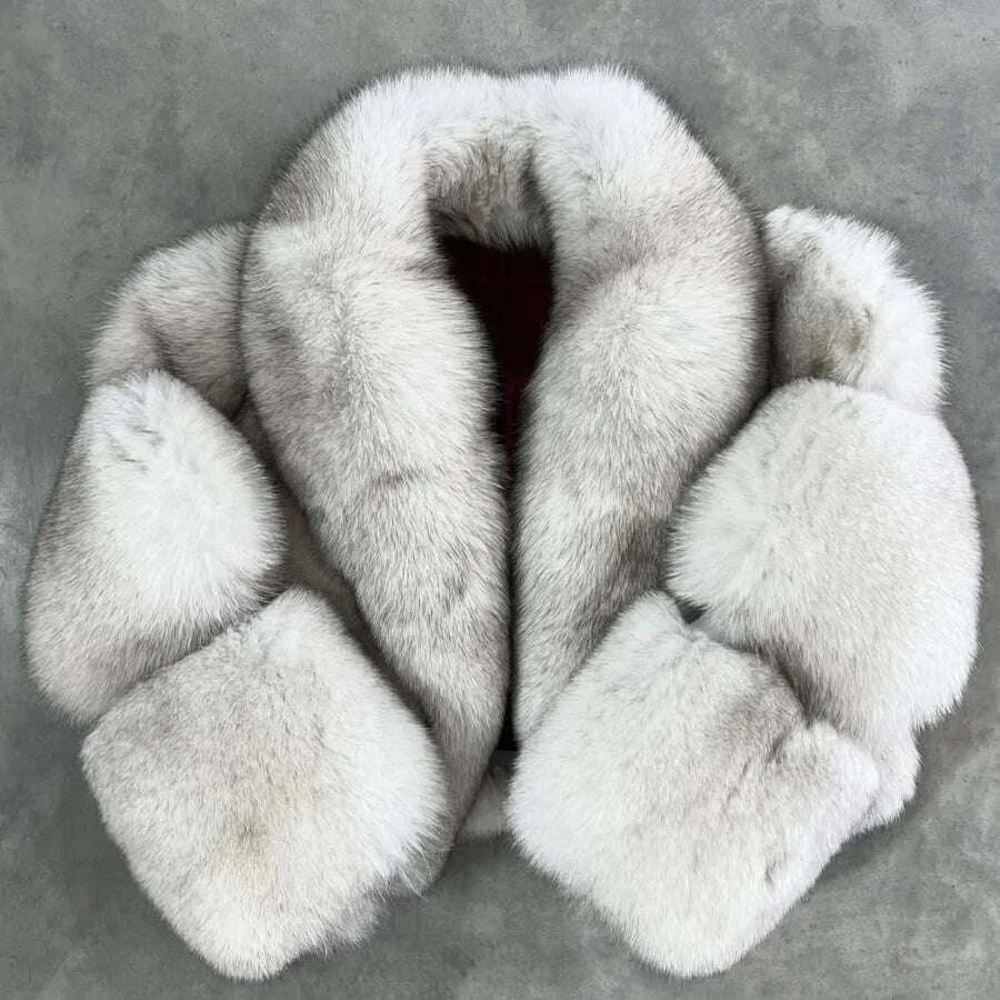 Nora Women's Cropped Jacket | Genuine Fox Fur, Stylish Outerwear 2
