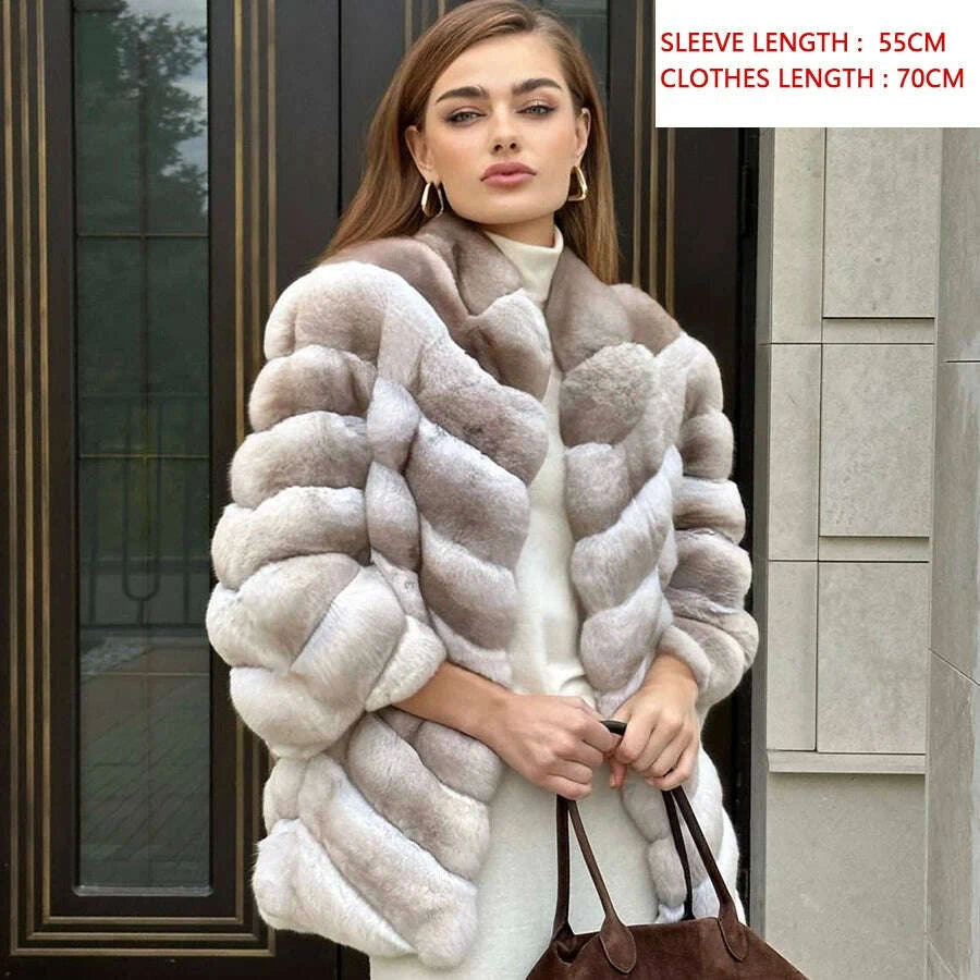 Nora Women's Fur Coat | Genuine Rabbit Fur, Winter Warmth 0