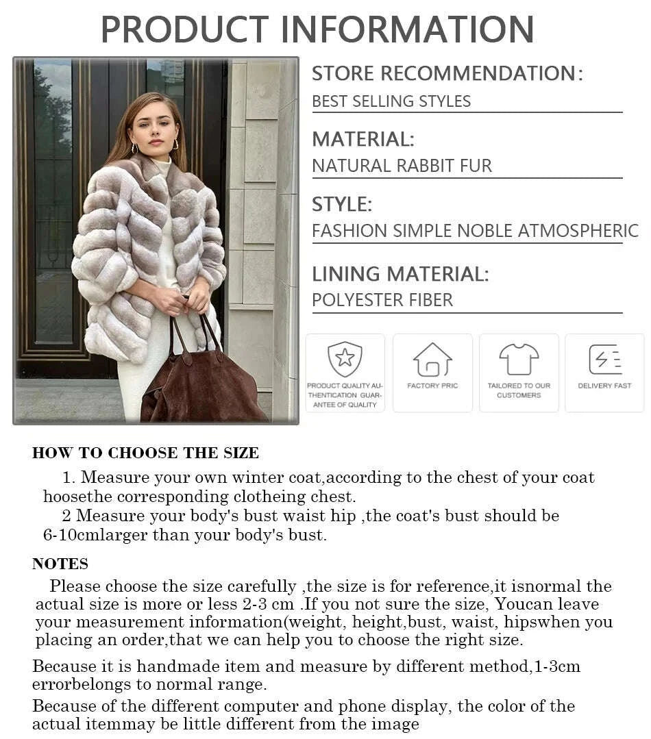 Nora Women's Fur Coat | Genuine Rabbit Fur, Winter Warmth 5