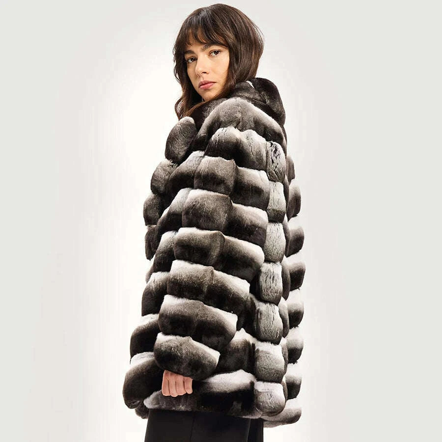 Nora Women's Rabbit Fur Jacket | Genuine Rex Rabbit, Winter Warmth 2