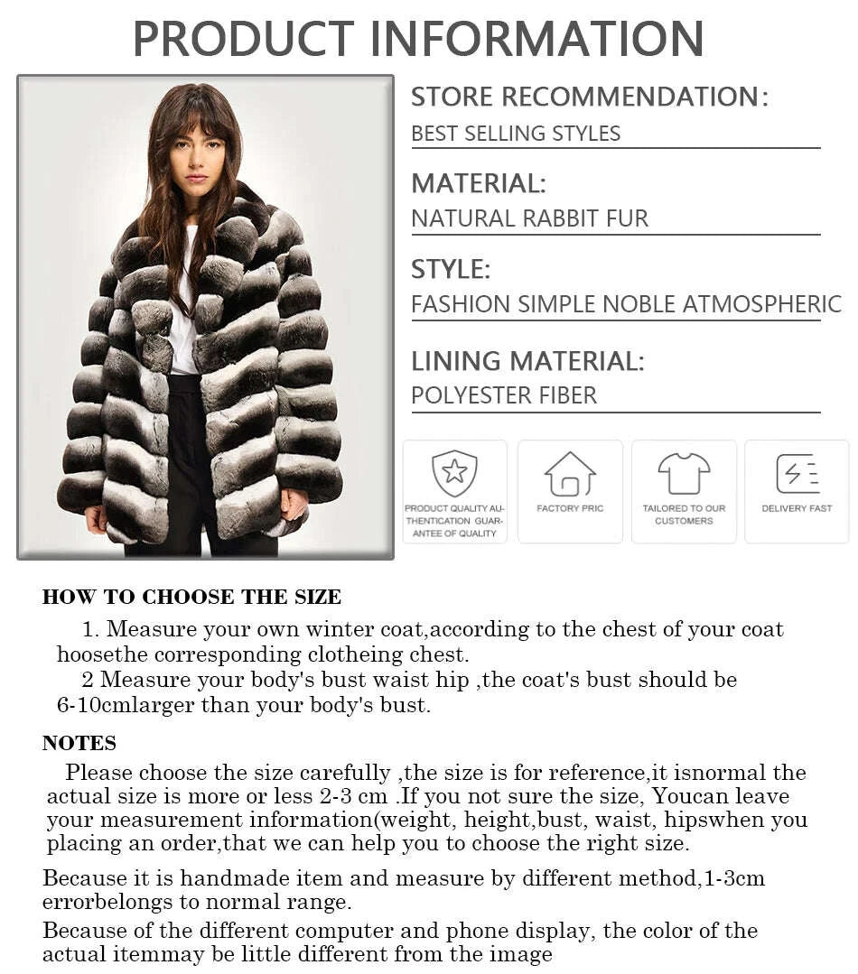 Nora Women's Rabbit Fur Jacket | Genuine Rex Rabbit, Winter Warmth 6