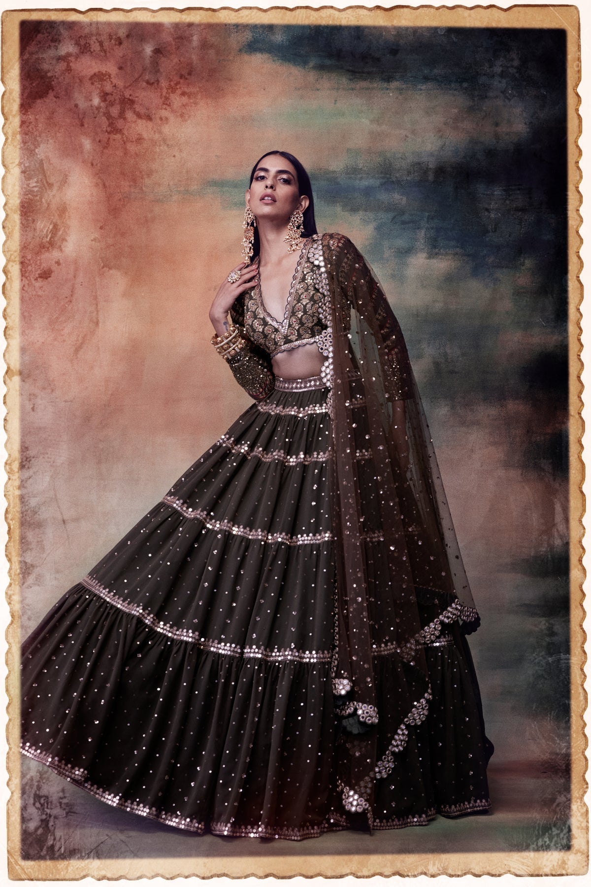 Olivia Women's Lehenga Set | Hand Embroidered Mughal Design 0