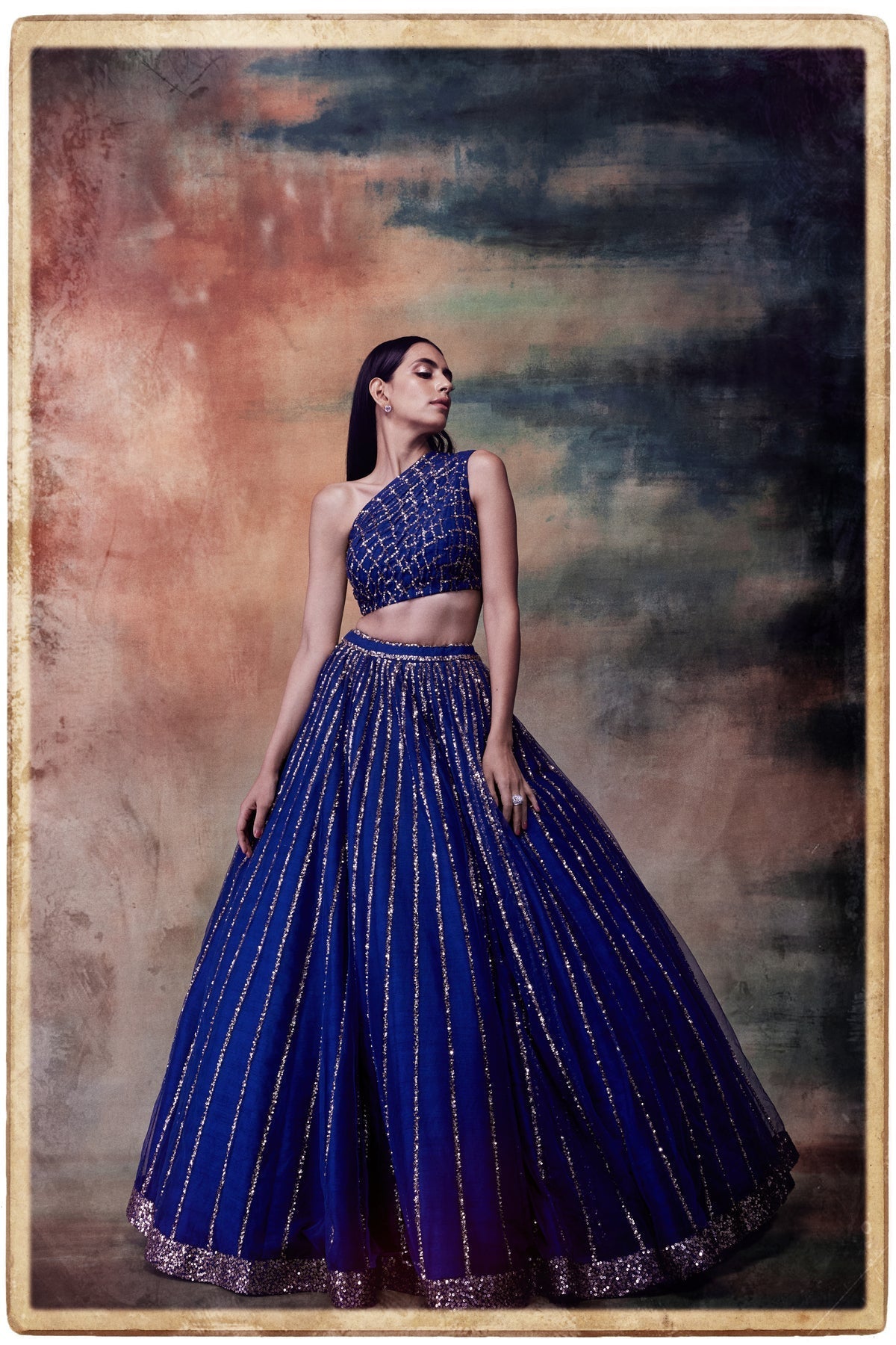 Oriana Women's Lehenga Set | Sequin Detail, One Shoulder 2