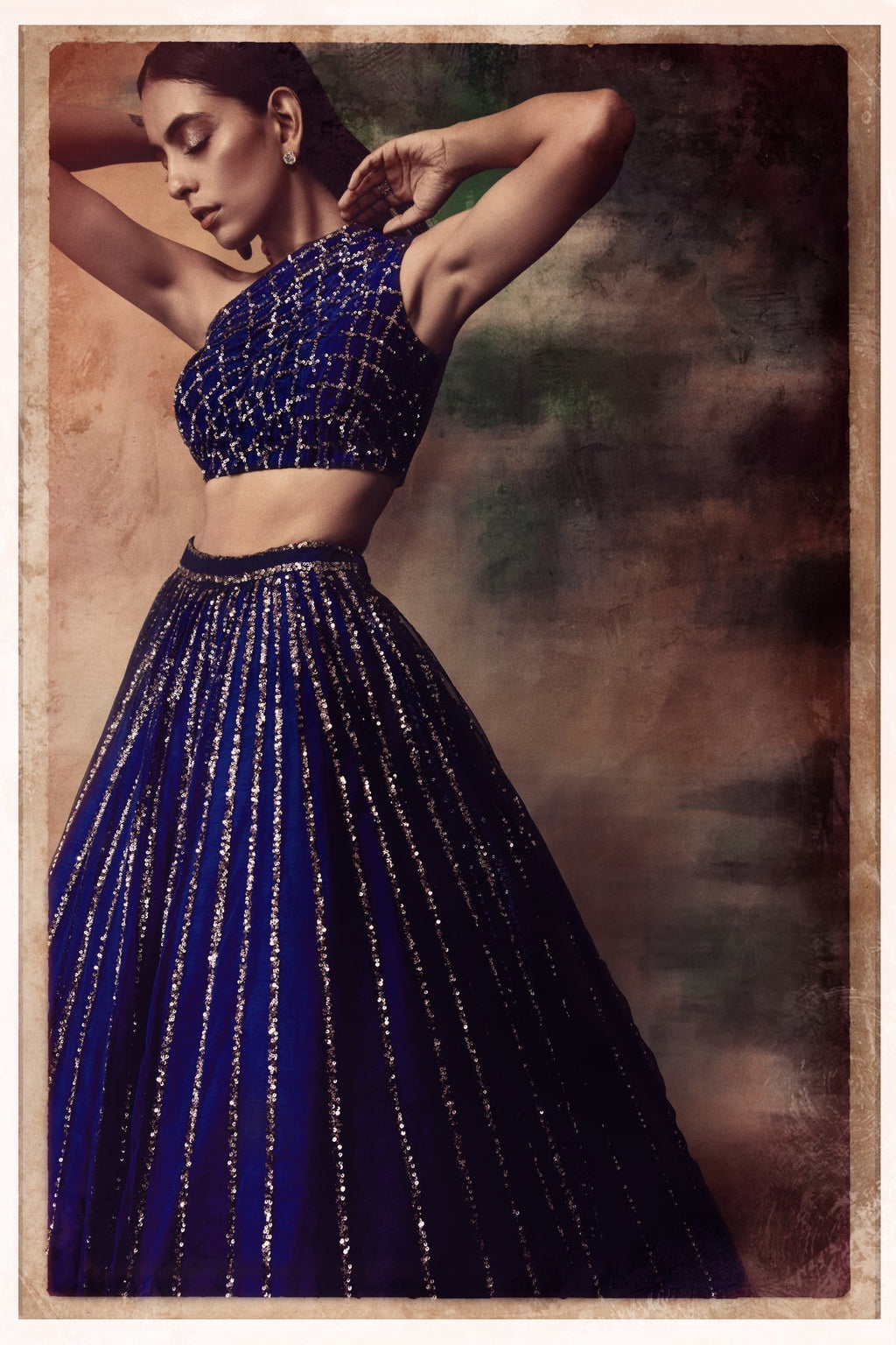 Oriana Women's Lehenga Set | Sequin Detail, One Shoulder 4