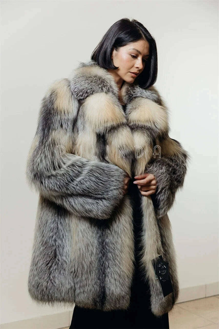 Penny Women's Winter Coat | Thick Faux Fur with English Collar 3