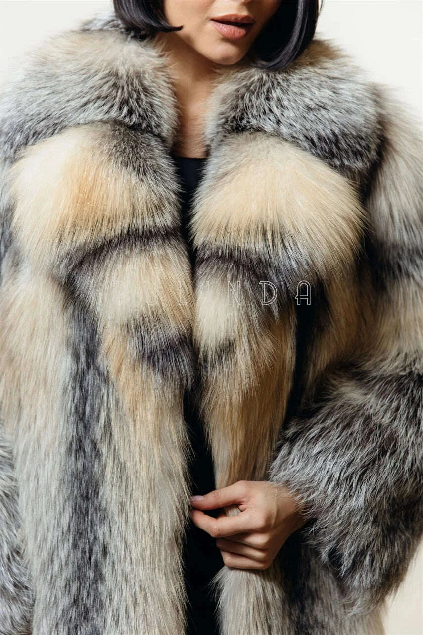 Penny Women's Winter Coat | Thick Faux Fur with English Collar 4